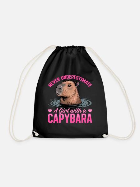 Funny Capybara - Turnbeutel - Schwarz