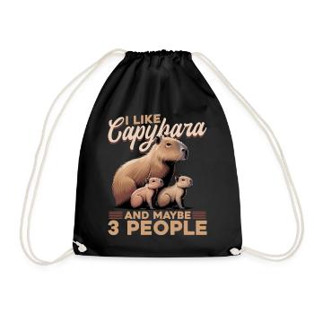 Funny Capybara - Turnbeutel - Schwarz - Vorne