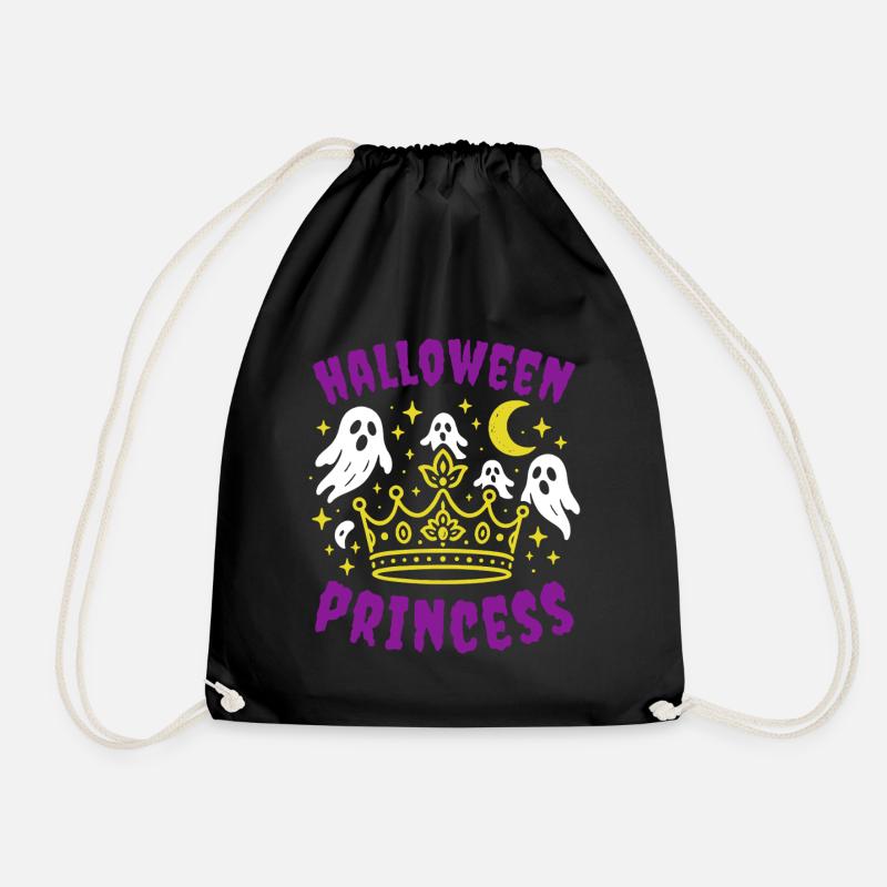 Halloween Prinzessin mit Geistern und Krone - Turnbeutel - Schwarz