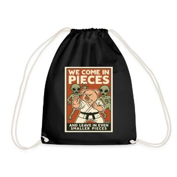 Arts Martiaux Cochon vs Aliens Affiche - Sac de sport léger - noir - Devant