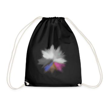 Color explosion watercolor design - Drawstring Bag - black - Front
