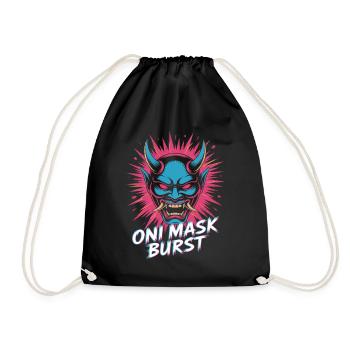Masque Oni éclatant de la culture pop esthétique japonaise - Sac de sport léger - noir - Devant