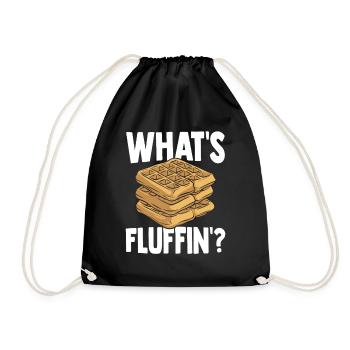 Cool Waffle Gift Pancakes with Syrup - Drawstring Bag - black - Front
