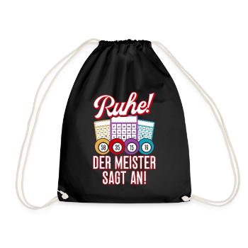 Bingo Game Ruhe Der Meister Sagt An Bingo - Turnbeutel - Schwarz - Vorne