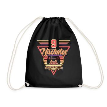 9th Birthday Gaming - Drawstring Bag - black - Front