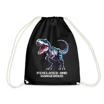 Pixélisé et dangereux | Dinosaure - Sac de sport léger - noir - Devant