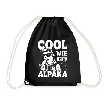 Éventail d’alpaga COOL COMME UN LAMA D’ALPAGA Drôle - Sac de sport léger - noir - Devant