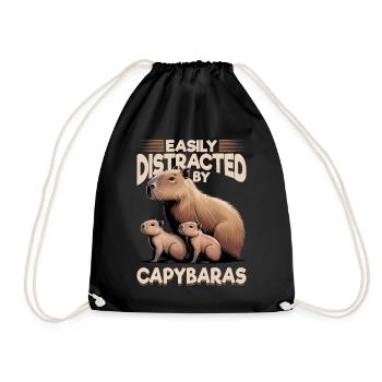 Funny aesthetic Kawaii Capybara - Turnbeutel - Schwarz - Vorne