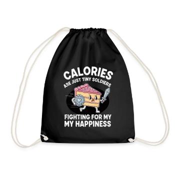 Cake Warrior Fight for Happiness - Drawstring Bag - black - Front