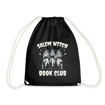 Salem Witch Book Club Retro Witches Reading - Drawstring Bag - black - Front
