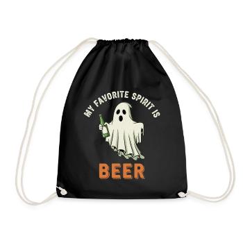 Humorous ghost drink print - Drawstring Bag - black - Front