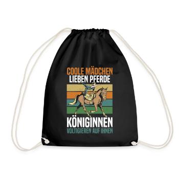 fille cool voltige équitation - Sac de sport léger - noir - Devant
