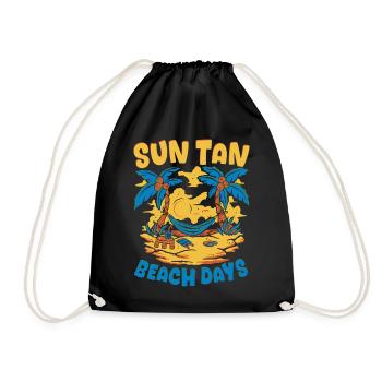 Été graphique fleur soleil plage vacances - Sac de sport léger - noir - Devant