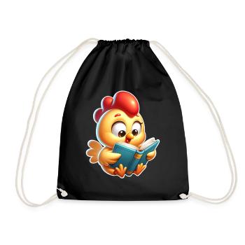 Lecture de poulet - Sac de sport léger - noir - Devant