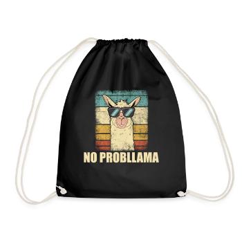 Pas de problème Lama rétro drôle - Sac de sport léger - noir - Devant