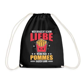 Les frites adorent les frites salées - Sac de sport léger - noir - Devant