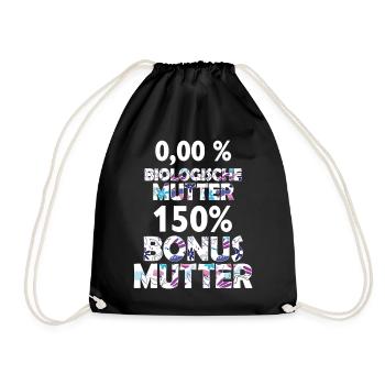 Bonus Mutter Mama Stiefmutter Muttertag Geschenk - Turnbeutel - Schwarz - Vorne