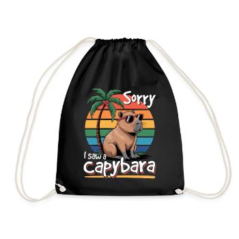 Funny aesthetic Kawaii Capybara - Turnbeutel - Schwarz - Vorne