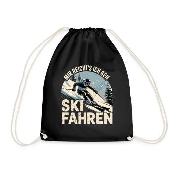 Après Ski Skiing Skiers Skiing - Drawstring Bag - black - Front