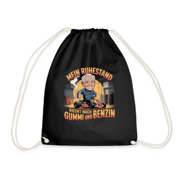 Go Kart Rubber Pensioner Kart Driving Go-Kart - Drawstring Bag - black - Front