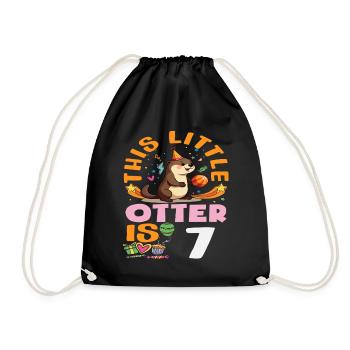 Cette loutre a 7 ans - Motif d’anniversaire mignon - Sac de sport léger - noir - Devant