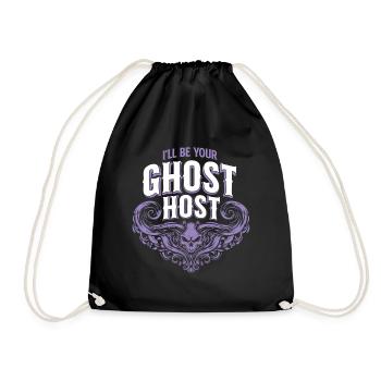 I'll Be Your Ghost Host — Spooky Host Invitation - Drawstring Bag - black - Front