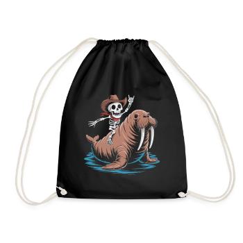 Cow-boy squelette sur morse - Sac de sport léger - noir - Devant