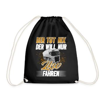 Lkw Fahrer - Turnbeutel - Schwarz - Vorne