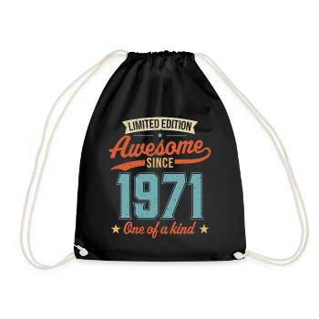 Awesome Since 1971 - Drawstring Bag - black - Front