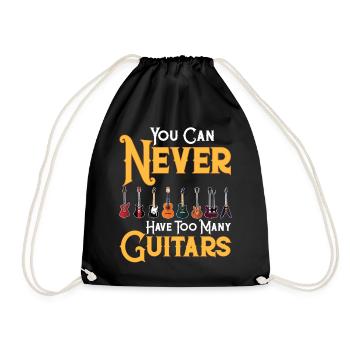 Nie Zu Viele Gitarren - Turnbeutel - Schwarz - Vorne