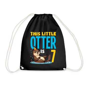 Cette loutre a 7 ans - Motif d’anniversaire mignon - Sac de sport léger - noir - Devant