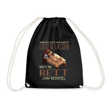 Funny Sayings Fun Outfits Irony Sarcasm - Drawstring Bag - black - Front