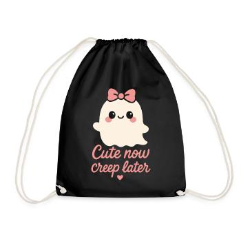 Mignon maintenant Creep plus tard Halloween Fantôme - Sac de sport léger - noir - Devant