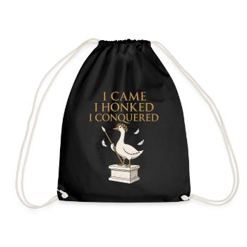 Funny Geese Meme Chaos Honk Certified Silly - Drawstring Bag - black - Front