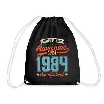 Awesome Since 1984 - Drawstring Bag - black - Front