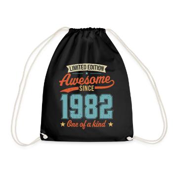 Awesome Since 1982 - Drawstring Bag - black - Front