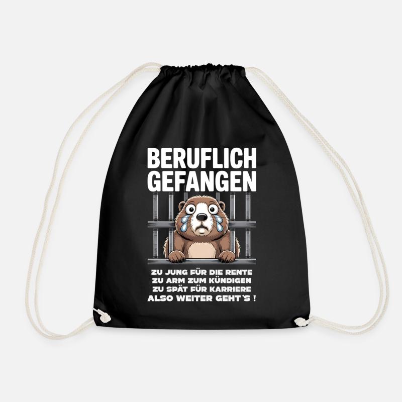 Office & Job Colleagues Workers Fun Work - Drawstring Bag - black
