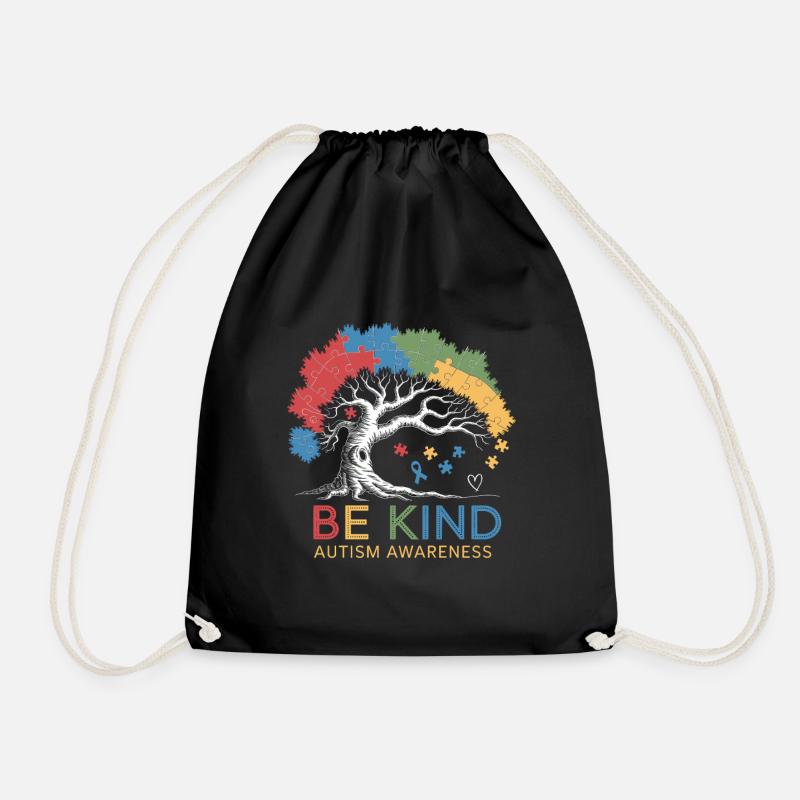 Puzzle de l’arbre de sensibilisation à l’autisme Be Kind - Sac de sport léger - noir
