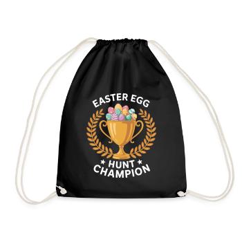 Chasse aux oeufs de Pâques Champion Vainqueur de la Décoration - Sac de sport léger - noir - Devant