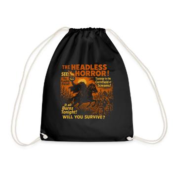 The Headless Horror Pumpkin Movie Poster Halloween - Drawstring Bag - black - Front