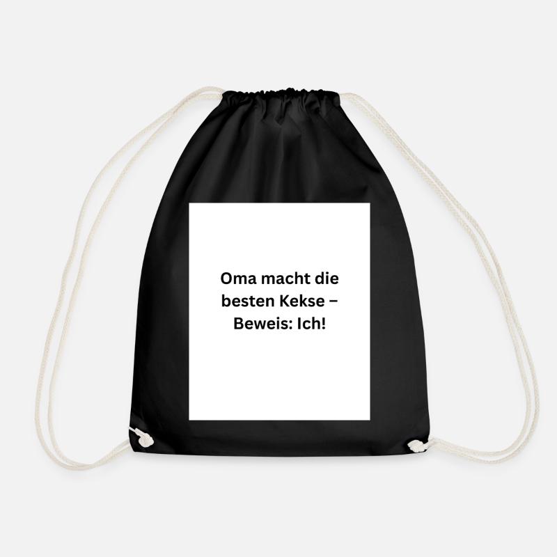 Grandma bakes the best cookies – proof me - Drawstring Bag - black