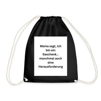 Maman dit que je suis un cadeau - Sac de sport léger - noir - Devant