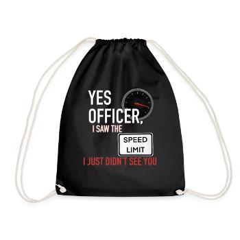 Yes Officer Funny Speeding Tee - Sac de sport léger - noir - Devant