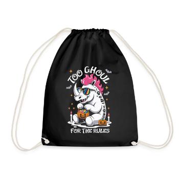 Ghoul Rhino Halloween Graphic - Drawstring Bag - black - Front