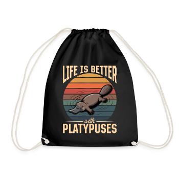Esthétique amusante Kawaii Platypus - Sac de sport léger - noir - Devant