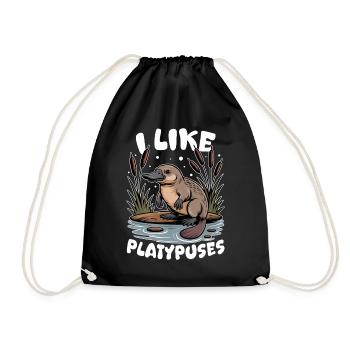 Esthétique amusante Kawaii Platypus - Sac de sport léger - noir - Devant