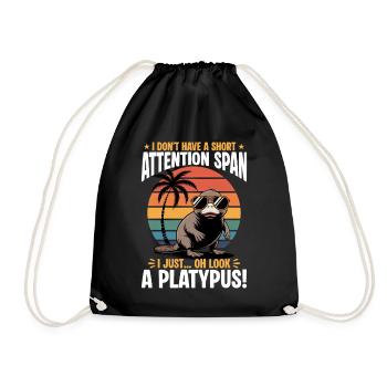 Esthétique amusante Kawaii Platypus - Sac de sport léger - noir - Devant