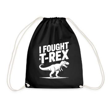 Ich habe gegen einen T-Rex gekämpft - Turnbeutel - Schwarz - Vorne