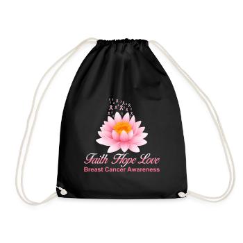 T-shirt de sensibilisation Cancer Faith Hope Love - Sac de sport léger - noir - Devant