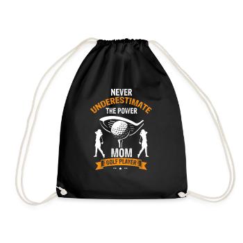 Never Underestimate Mom On The Golf Course - Turnbeutel - Schwarz - Vorne